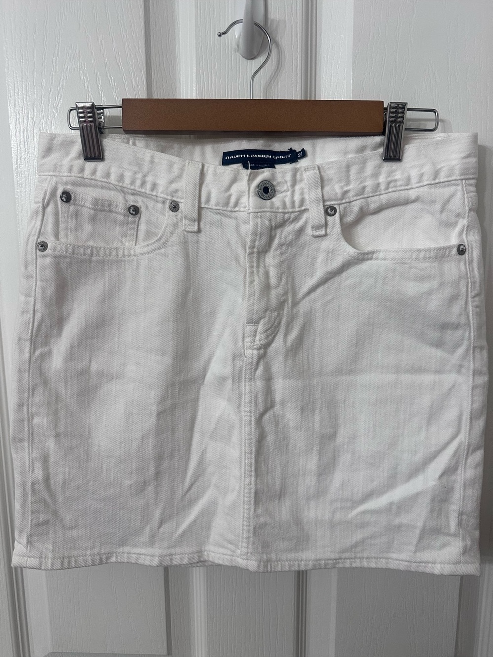 Ralph Lauren White Jean Skirt Classic 5-Pocket Mini Size 28